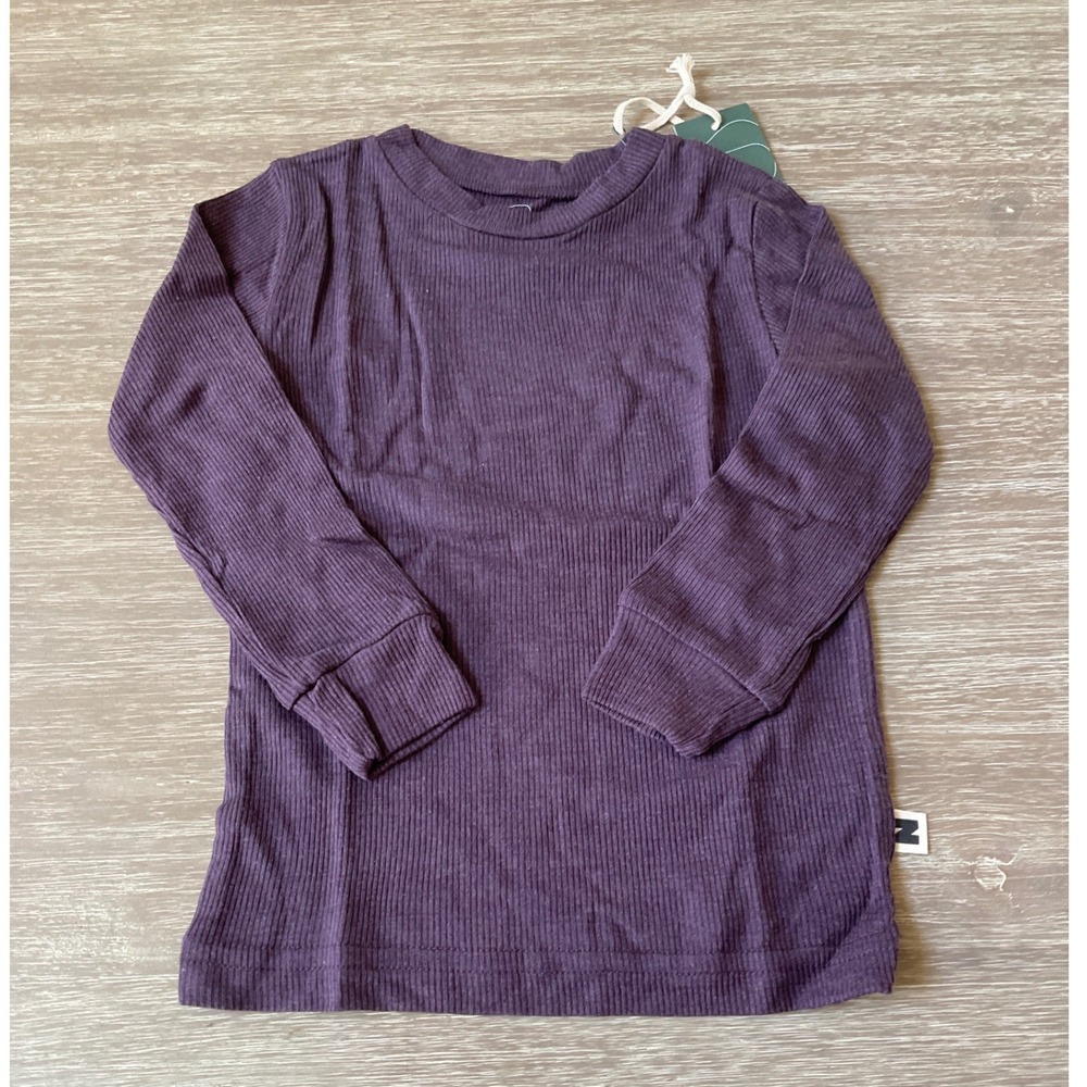 Nui Organics Merino Silk Crew Plum 2Y New With Tags